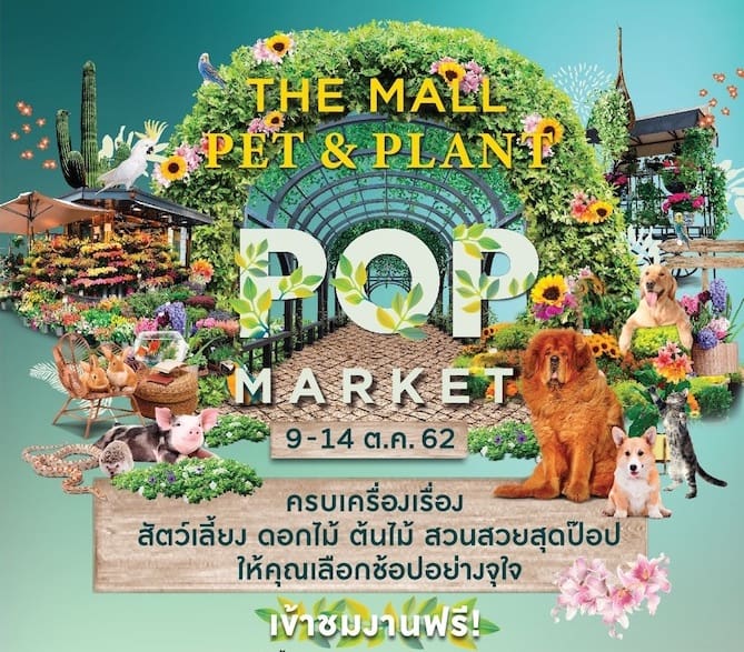 เดอะมอลล์ ช้อปปิ้งเซ็นเตอร์ จัดงาน “The Mall Pet & Plant Pop Market 2019” ครบเครื่องเรื่องสัตว์เลี้ยง ดอกไม้ ต้นไม้ และของตกแต่งบ้าน