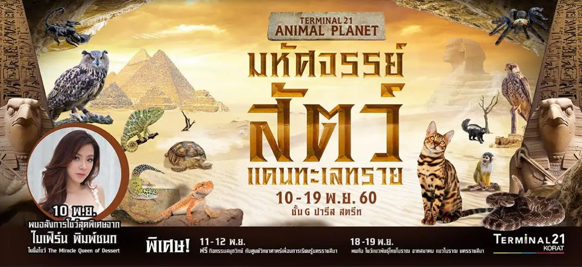 เสาร์-อาทิตย์นี้ชวนเที่ยวงาน “TERMINAL 21 ANIMAL PLANET มหัศจรรย์สัตว์แดนทะเลทราย”