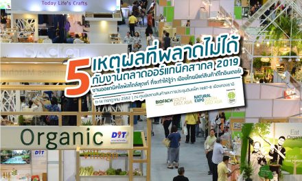 5 เหตุผลที่พลาดไม่ได้กับงานตลาดออร์แกนิคสากล 2019 งานออแกนิคไลฟ์สไตล์สุดเก๋ ที่จะทำให้รู้ว่า เมืองไทยมีแต่สินค้าดีโกอินเตอร์!
